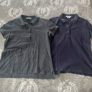 Lacoste Women's Polo Shirts 2 Pack Dark Gray Navy Blue Size 38‎